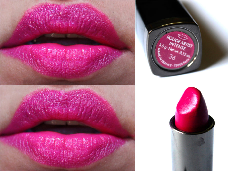 Make Up For Ever Rouge Artist Intense Lipstick 36 Review, Swatches On Lips