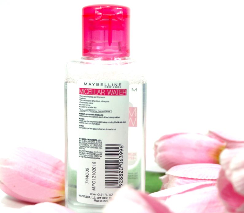Maybelline Micellar Water Review, Demo back