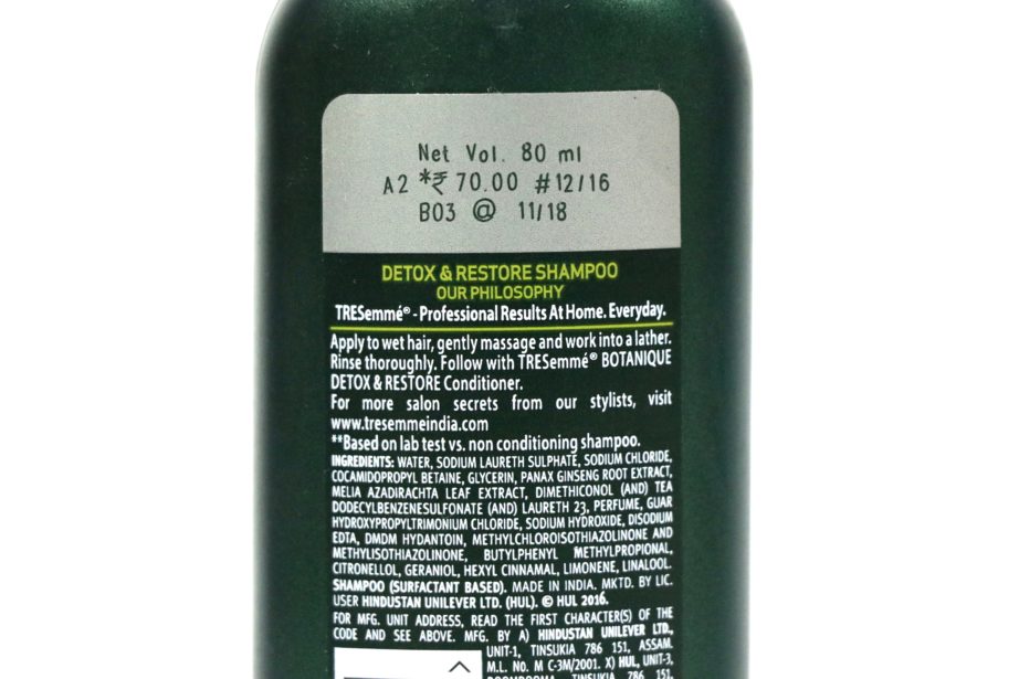 TRESemmé Botanique Detox & Restore Shampoo Review Price