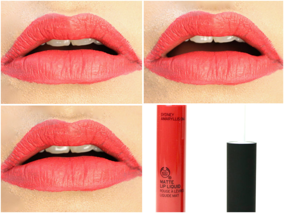 The Body Shop Matte Lip Liquid Lipstick Sydney Amaryllis Review, Swatches On Lips