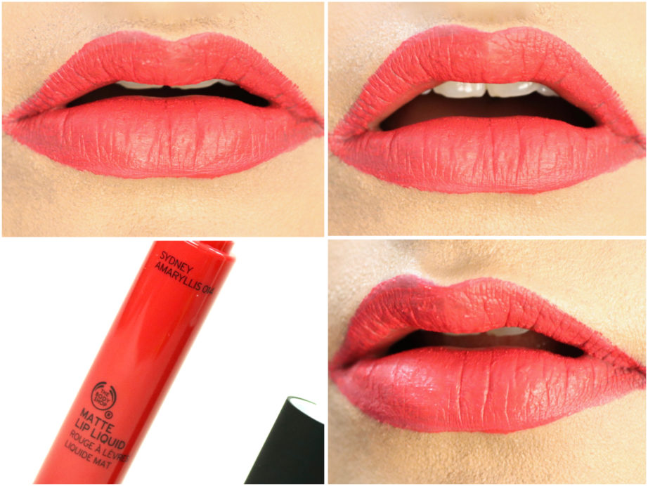 The Body Shop Matte Lip Liquid Lipstick Sydney Amaryllis Review, Swatches On Lips MBF Blog