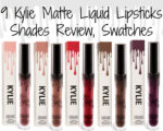 9 Kylie Matte Liquid Lipsticks Shades Review, Swatches