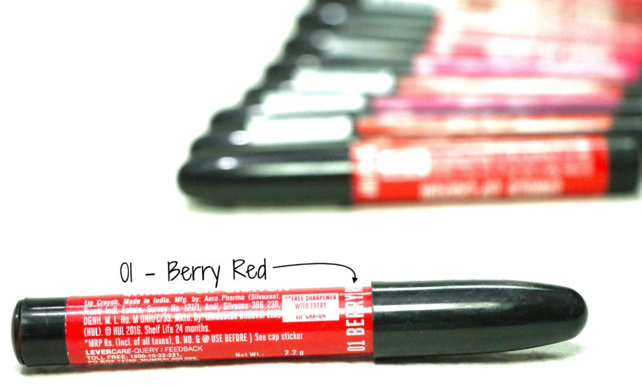 All Lakme Enrich Lip Crayons 10 Shades Review, Swatches Berry Red