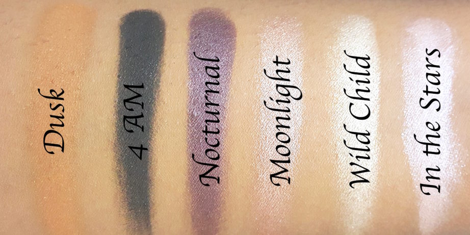 BH Cosmetics Illuminate Ashley Tisdale Night Goddess Palette Review, Swatches Top Row
