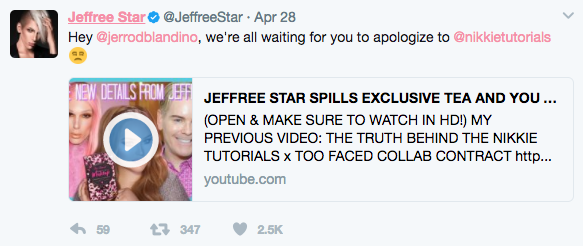 Jeffree Star confronts Too Faced Founder Jerrod Blandino for Tarte & NikkieTutorials 4