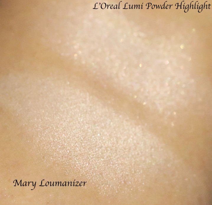 L'Oreal True Match Lumi Powder Glow Illuminator Blush & Highlight Vs Mary Lou Manizer Swatches
