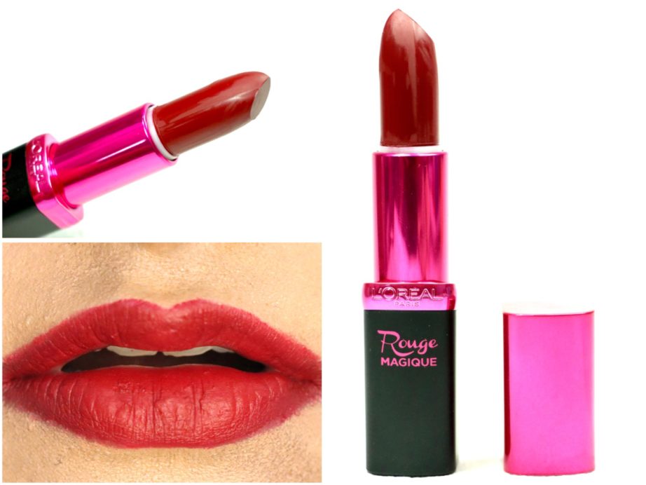 L’Oreal Paris Rouge Magique Lipstick Royal Velouté 909 Review, Swatches