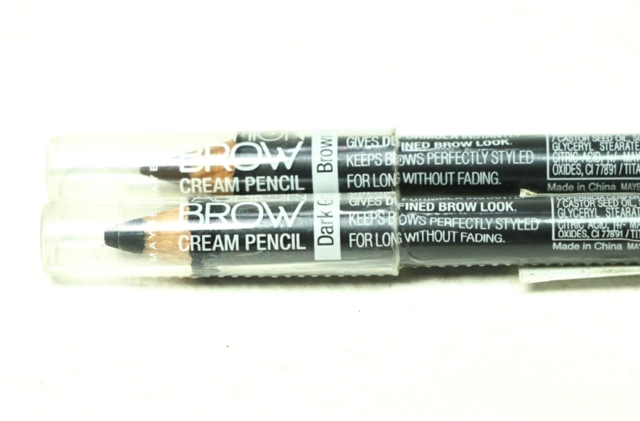 Maybelline Fashion Brow Cream Pencil Brown & Dark Gray Review, Swatches plastic film