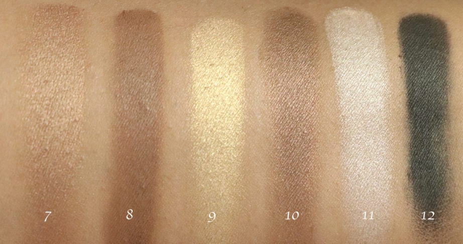 Maybelline The Nudes Eyeshadow Palette Review, Swatches Bottom Row