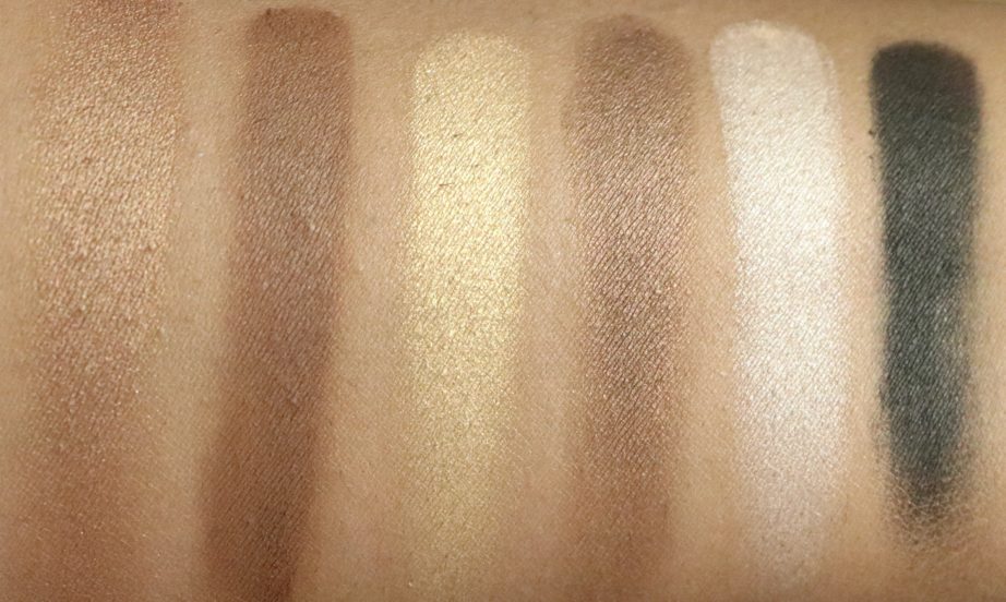 Maybelline The Nudes Eyeshadow Palette Review, Swatches Bottom Row MBF