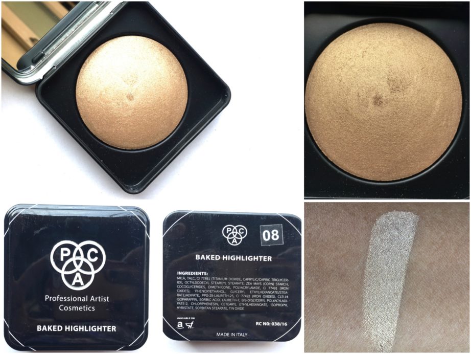 PAC Cosmetics Baked Highlighter 08 Review, Swatches