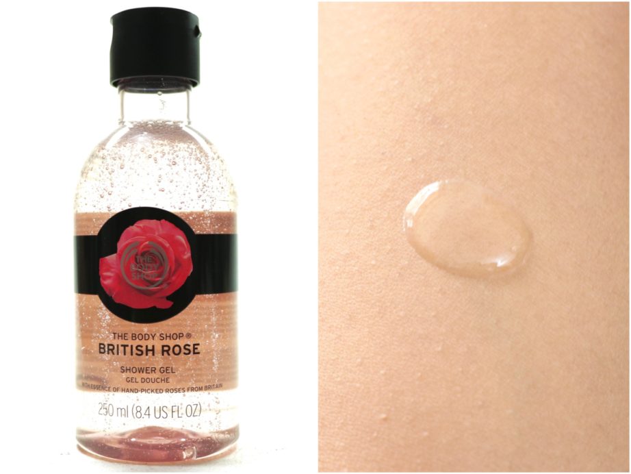 The Body Shop British Rose Shower Gel Review swatches