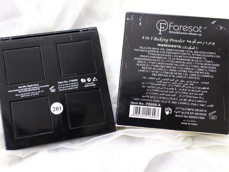 Faresat 4 in 1 Baking Powder Highlighter Palette Review, Swatches details