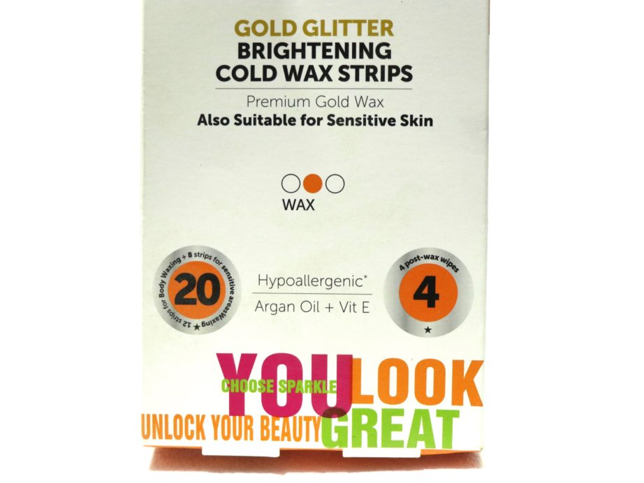 YLG Gold Glitter Brightening Cold Wax Strips Review info