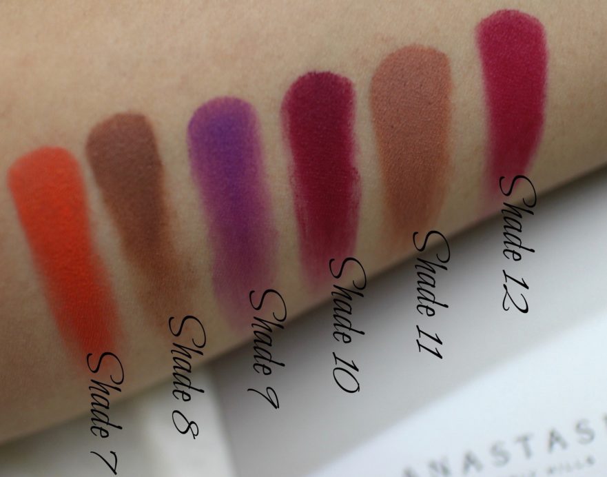 Anastasia Beverly Hills Lip Palette Review, Swatches middle row