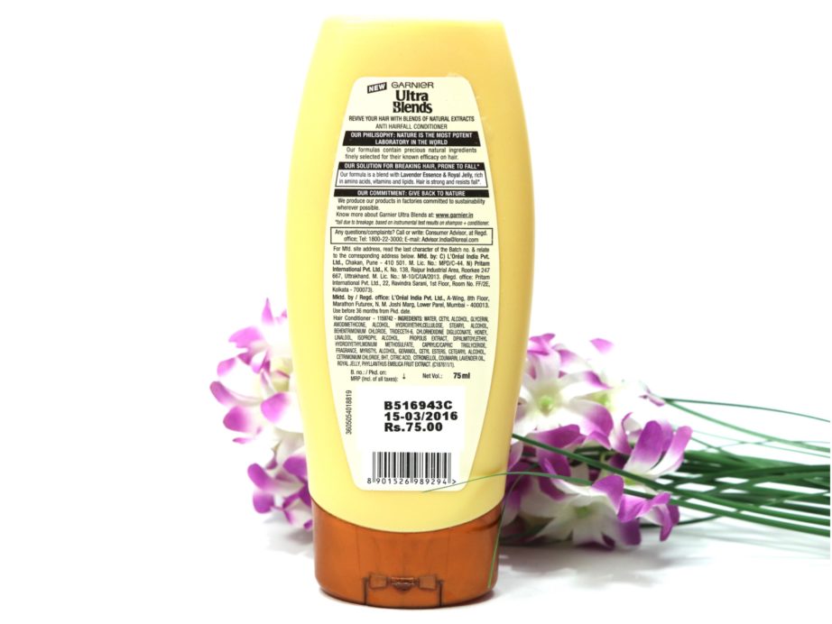 Garnier Ultra Blends Royal Jelly & Lavender Conditioner Review info