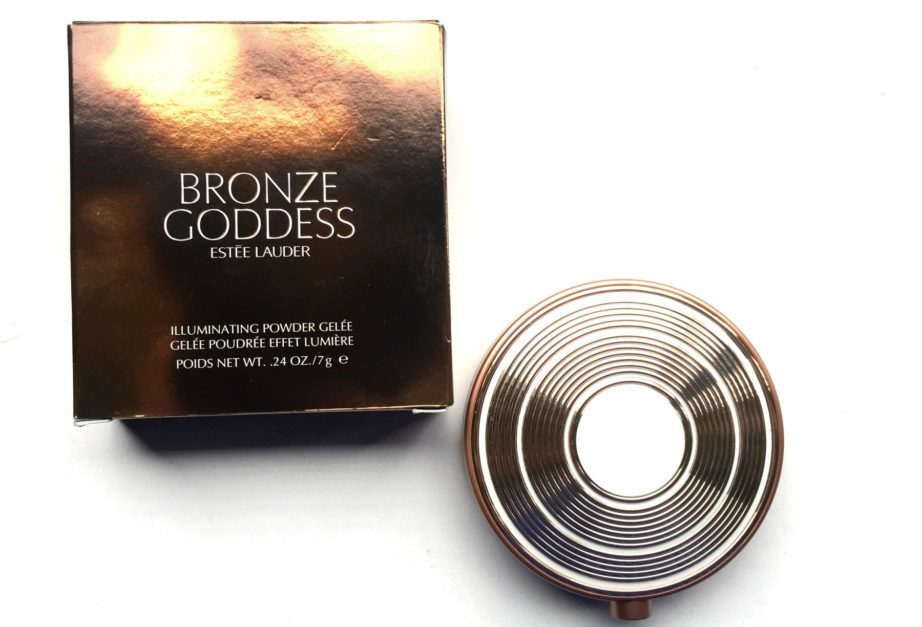 Estée Lauder Bronze Goddess Illuminating Powder Gelée Heat Wave Review, Swatches packaging