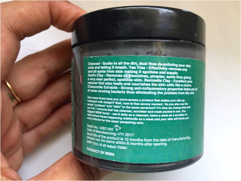 Greenberry Organics Mud Ash 3 In 1 Cleanser, Scrub & Mask Review Info