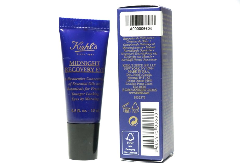 Kiehl's Midnight Recovery Eye Cream Review Made in USA