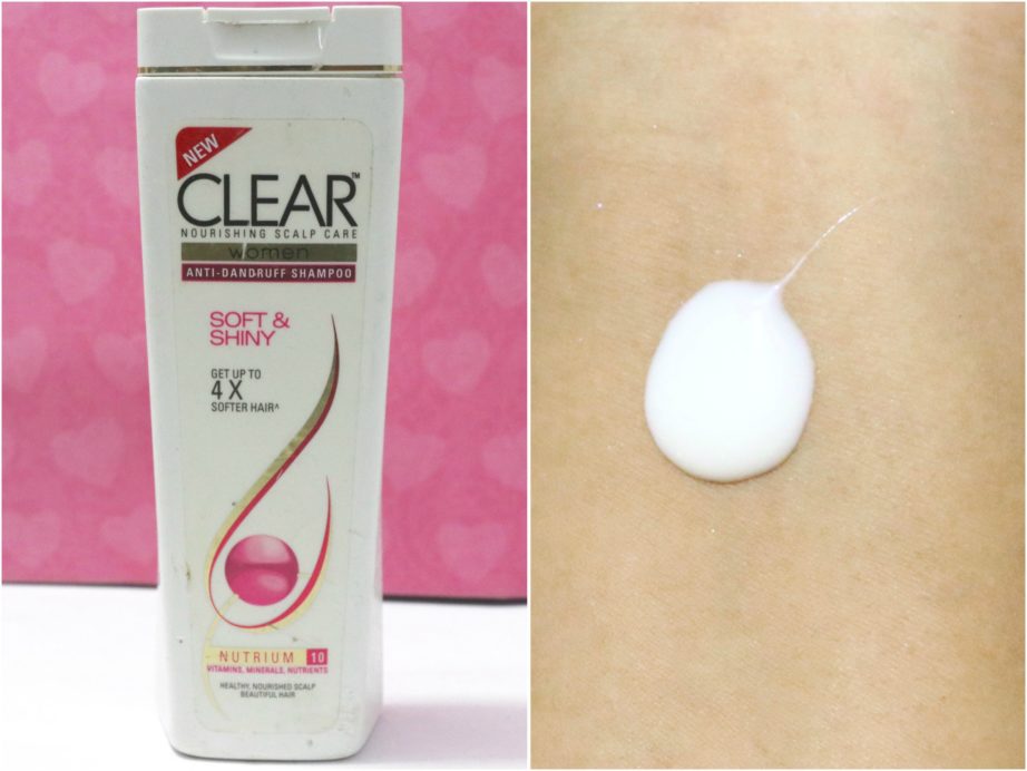 Clear Women Soft & Shiny Anti-Dandruff Shampoo swatches