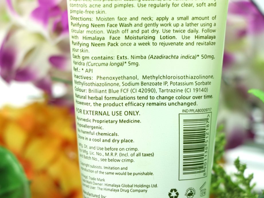 Himalaya Herbals Purifying Neem Face Wash Review, Swatches Ingredients