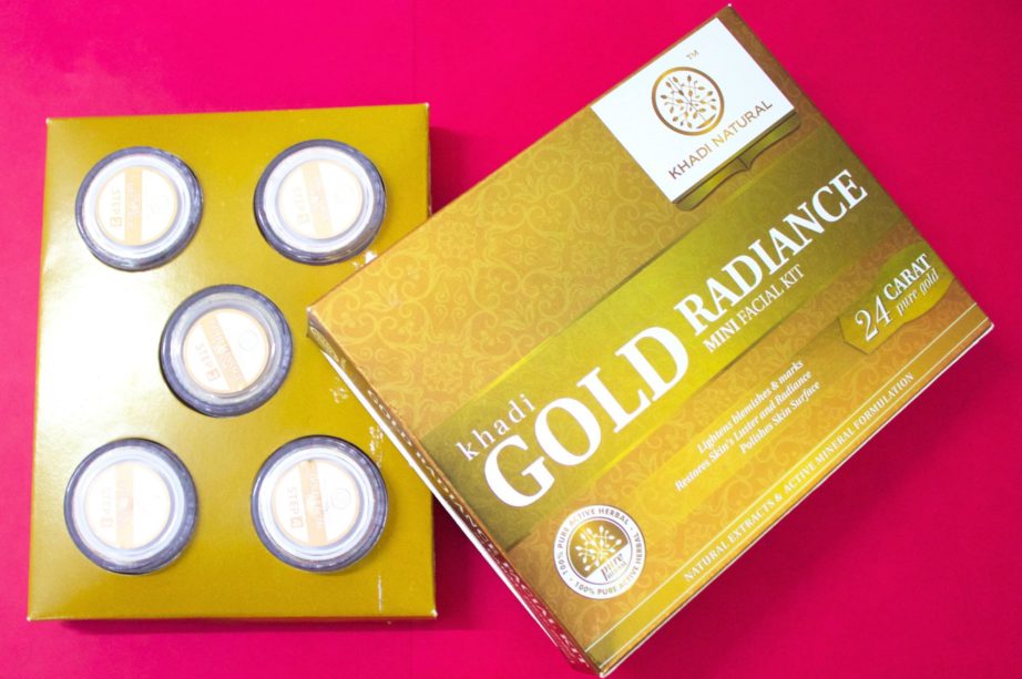 Khadi Gold Radiance Facial Kit Review, Swatches MBF Blog