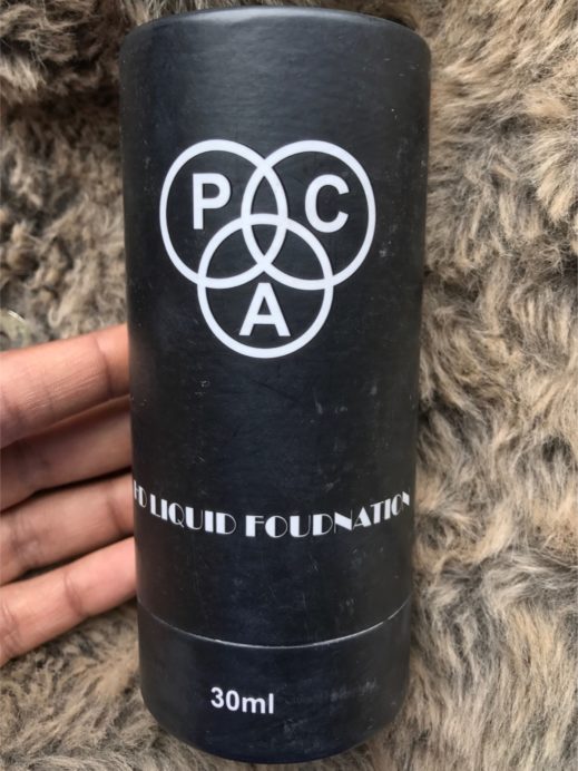 PAC HD Liquid Foundation Review, Swatches outer box