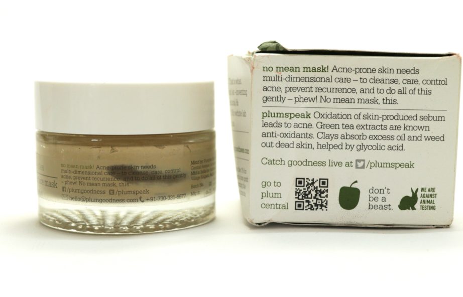 Plum Green Tea Clear Face Mask Review Info