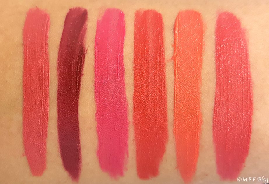 All BeYu Cashmere Lip Color Matte Liquid Lipsticks Shades Review, Swatches 92 Smooth Marsala 25 Berry Affair 56 Red Vibrations 19 Scarlet Red 8 Lobster red magic magenta