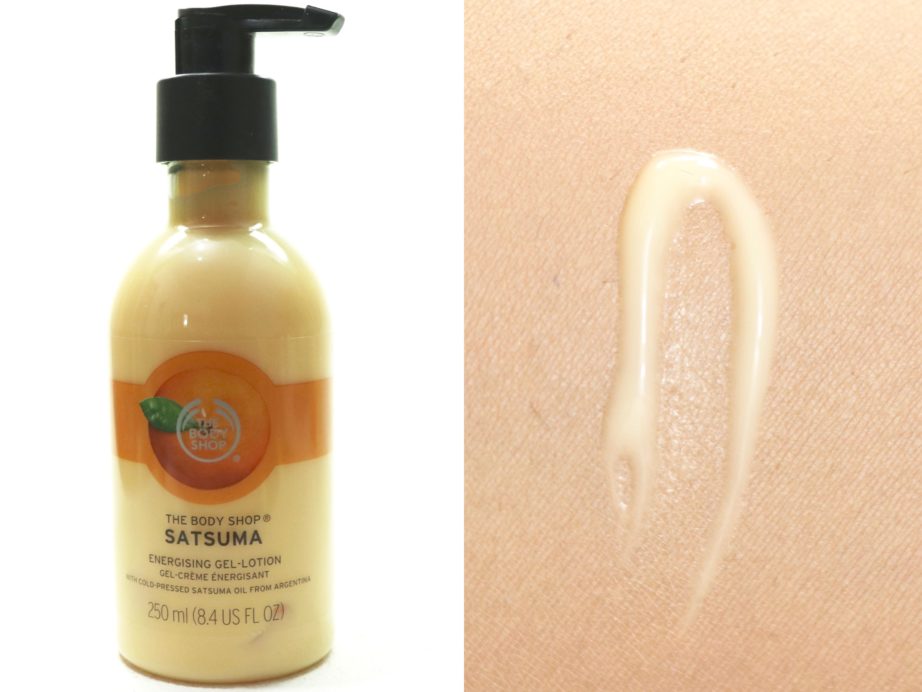 The Body Shop Satsuma Energising Gel Lotion Review Swatches
