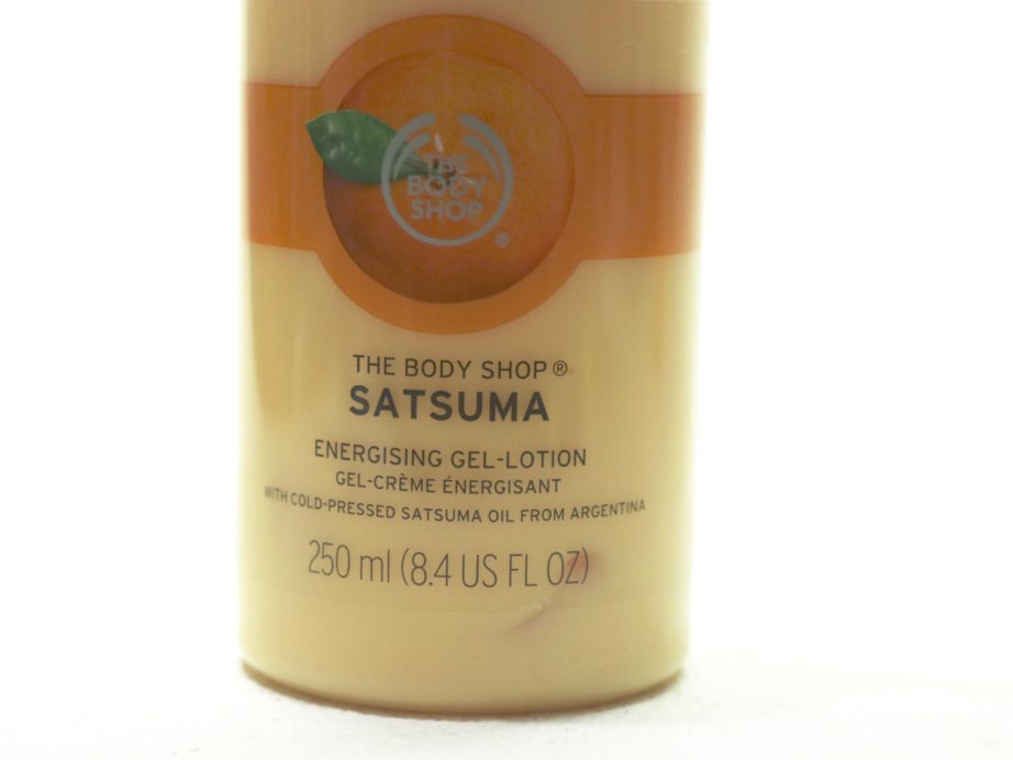 The Body Shop Satsuma Energising Gel Lotion Review front