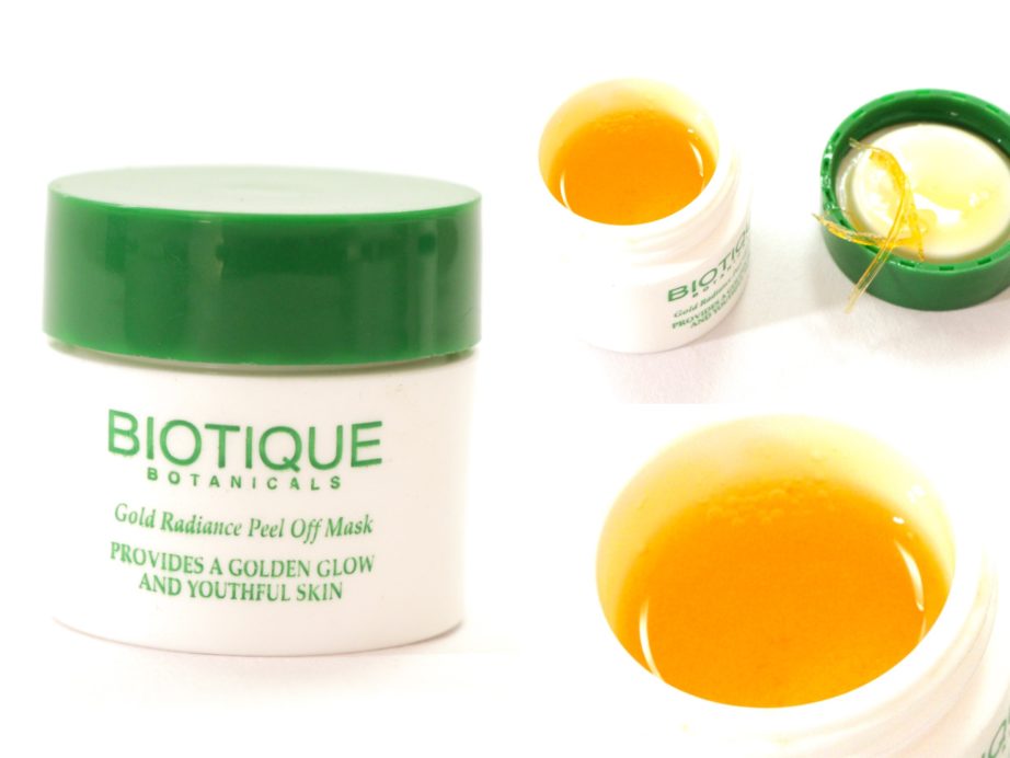 Biotique Gold Radiance Facial Kit with Gold Bhasma Review, Swatches Peel Off Mask