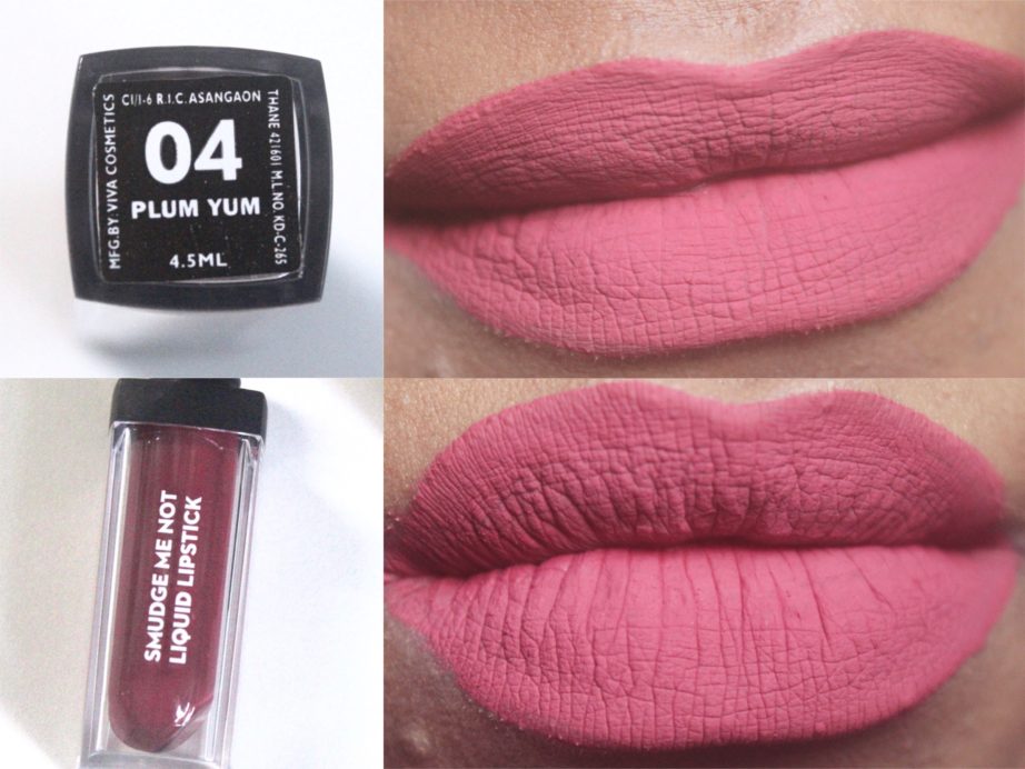 Sugar Smudge Me Not Liquid Lipstick Plum Yum 04 Review, Swatches on Lips MBF Blog