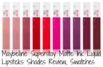 All Maybelline Superstay Matte Ink Liquid Lipsticks Shades Review, Swatches