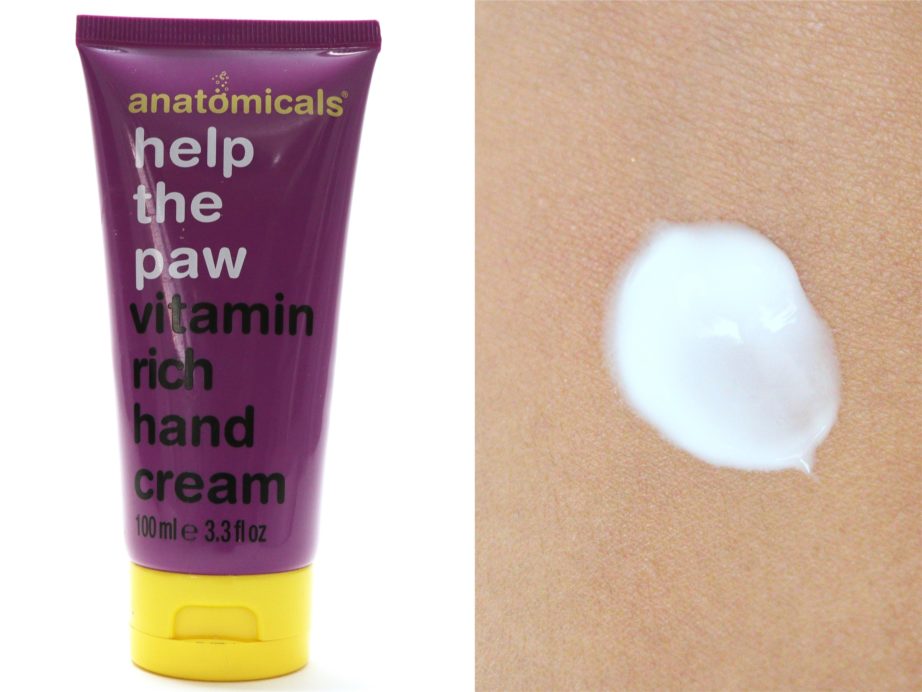 Anatomicals Help the Paw Vitamin Rich Hand Cream Review Swatch