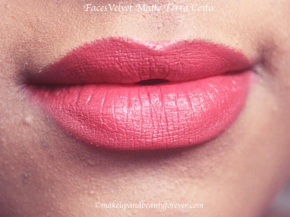Faces Glam On Velvet Matte Lipstick Terra Cotta 12 Review, Swatches Blog MBF