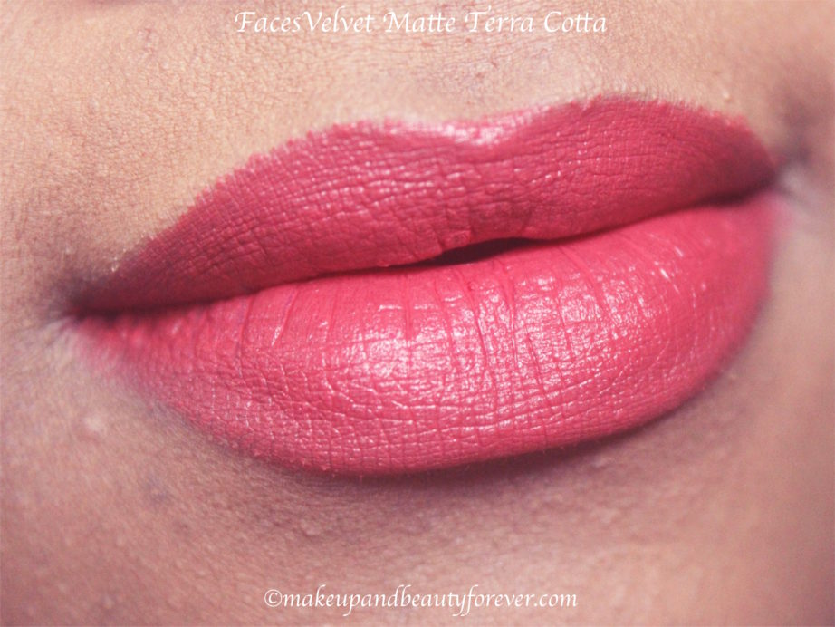 Faces Glam On Velvet Matte Lipstick Terra Cotta 12 Review, Swatches Lips MBF Blog