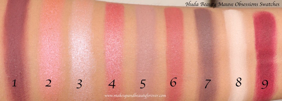 Huda Beauty Mauve Obsessions Eyeshadow Palette Review, Swatches Skin MBF Blog