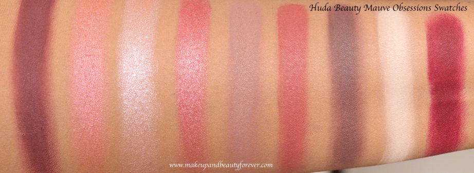 Huda Beauty Mauve Obsessions Eyeshadow Palette Swatches MBF Blog