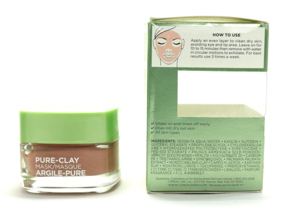 L'Oreal Exfoliate & Refine Pores Clay Mask Review, Swatches Ingredients