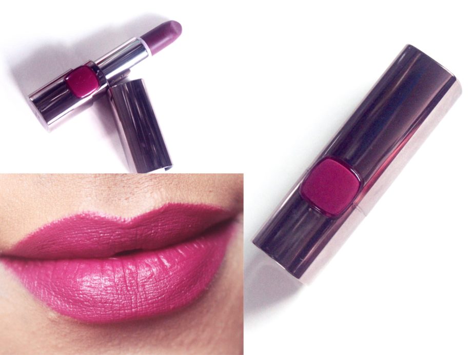 L'Oreal Plum Mannequin 235 Color Riche Moist Matte Lipstick Review, Swatches