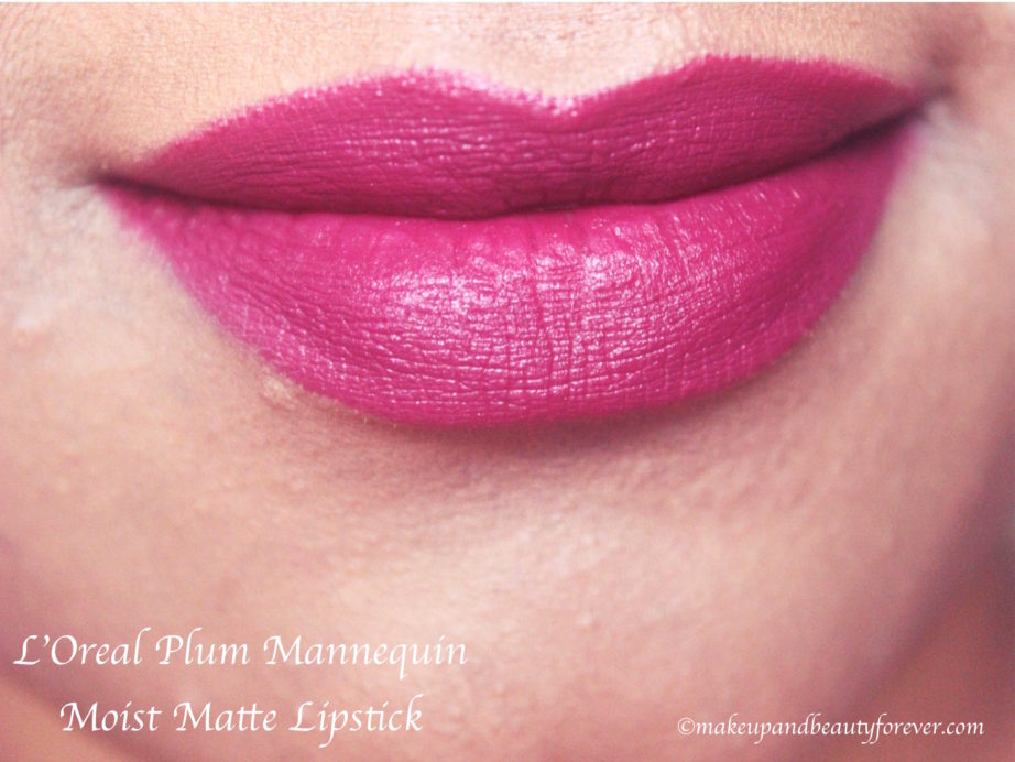 L'Oreal Plum Mannequin 235 Color Riche Moist Matte Lipstick Review, Swatches On Lips