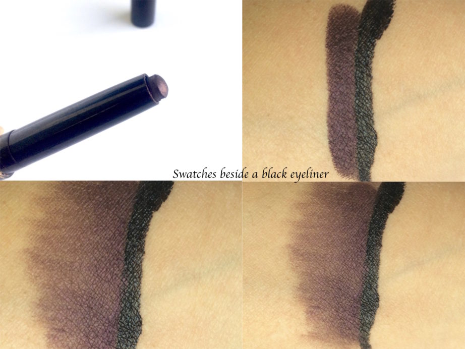 Laura Mercier Caviar Stick Eye Colour Plum Review, Swatches with black liner