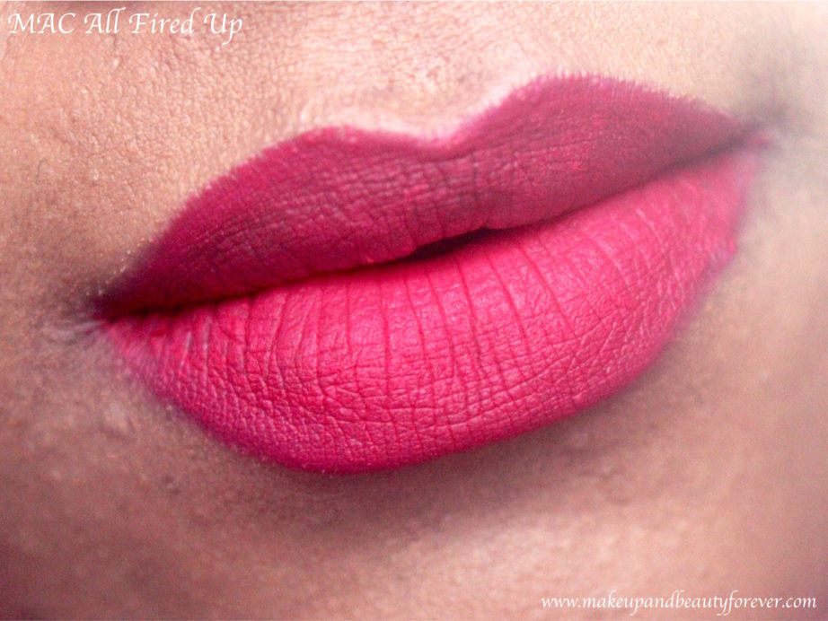 MAC All Fired Up Retro Matte Lipstick Review, Swatches Lips