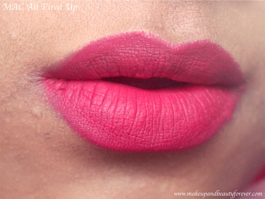 MAC All Fired Up Retro Matte Lipstick Review, Swatches On Lips