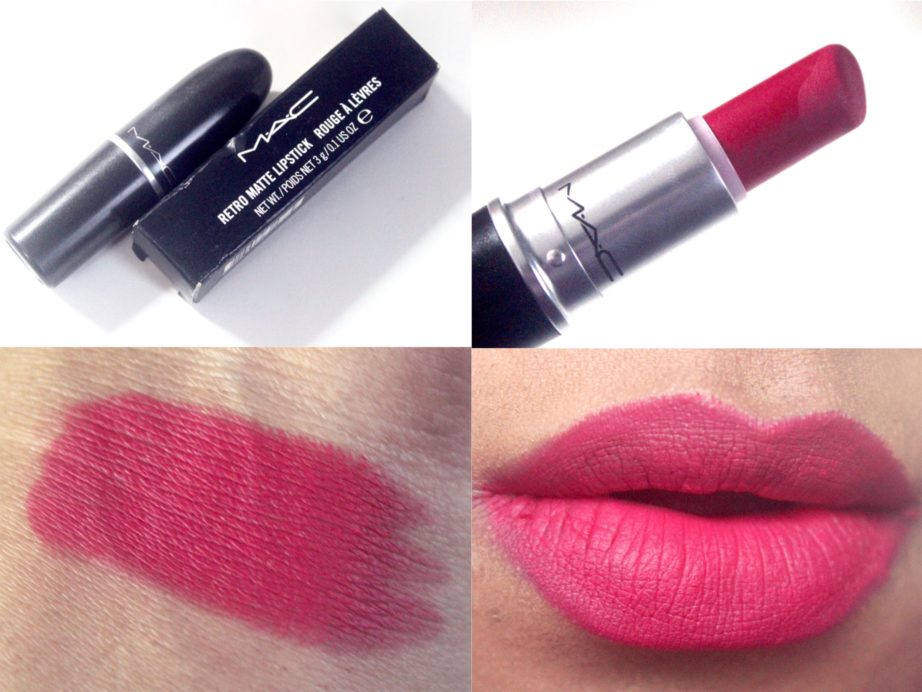 MAC All Fired Up Retro Matte Lipstick Review, Swatches Skin