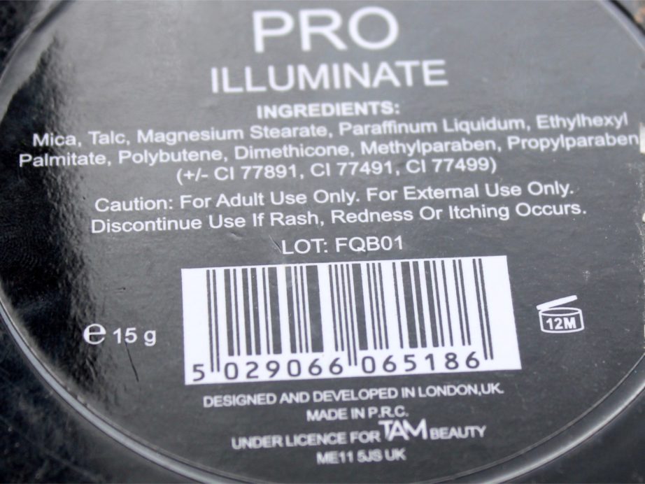 Makeup Revolution Pro Illuminate Highlighter Review, Swatches Ingredients