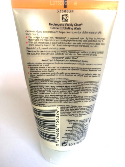 Neutrogena Visibly Clear Gentle Exfoliating Wash Review details