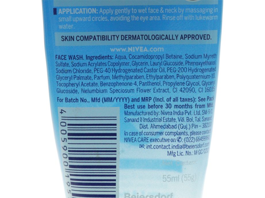 Nivea Refreshing Face Wash Review Ingredients