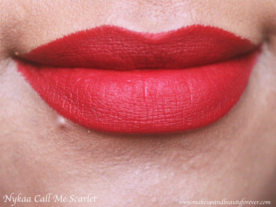 Nykaa Call Me Scarlet Matteilicious Lip Crayon Review, Swatches On Lips